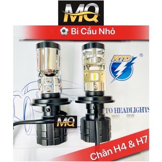 Đèn pha led ô tô bi cầu a8 chống chói chân h4 và h7 ánh sáng trắng vàng