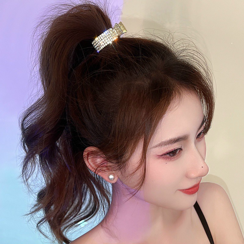 Kẹp Tóc Đính Đá Cố Định Tóc Đuôi Ngựa Thời Trang Dành Cho Nữ