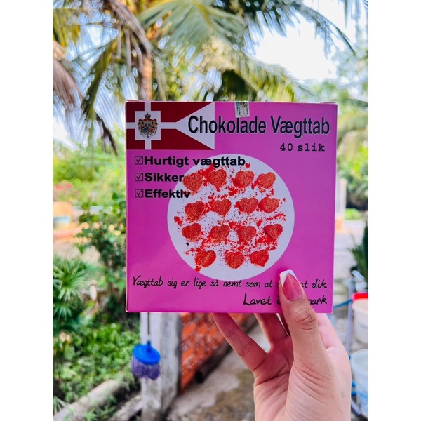 Kẹo giảm cân socola Đan Mạch Chokolade Vaegttab Túi 20v giá dùng thử