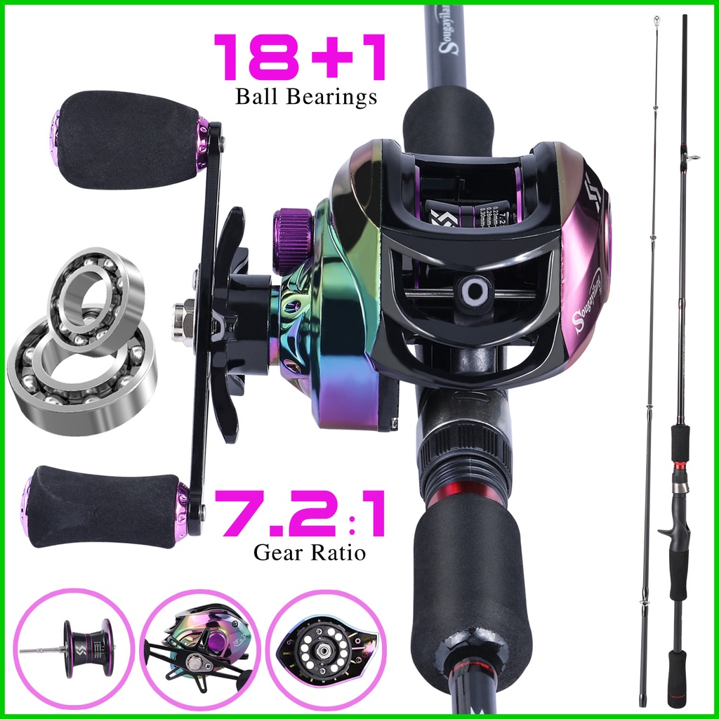 Bộ Câu Cá Cần Câu Di Động 1.8M 2.1M M Power Fishing Reel 18 + 1BB Casting Reel 7.2: 1 Câu