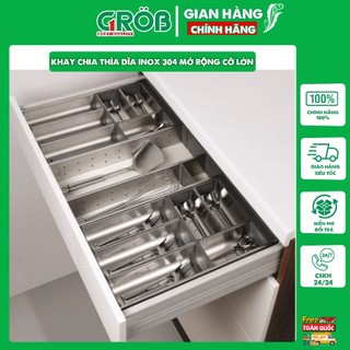 Khay chia thìa BG Grob - Khay chia thìa dĩa Inox 304 mở rộng cỡ lớn