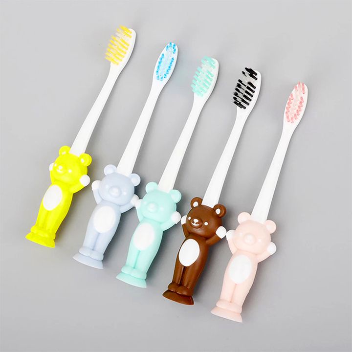 Sét 4 Bàn Chải Đánh Răng Hình Thú Cho Bé Cái Siêu Mềm Kèm Túi Zip B117