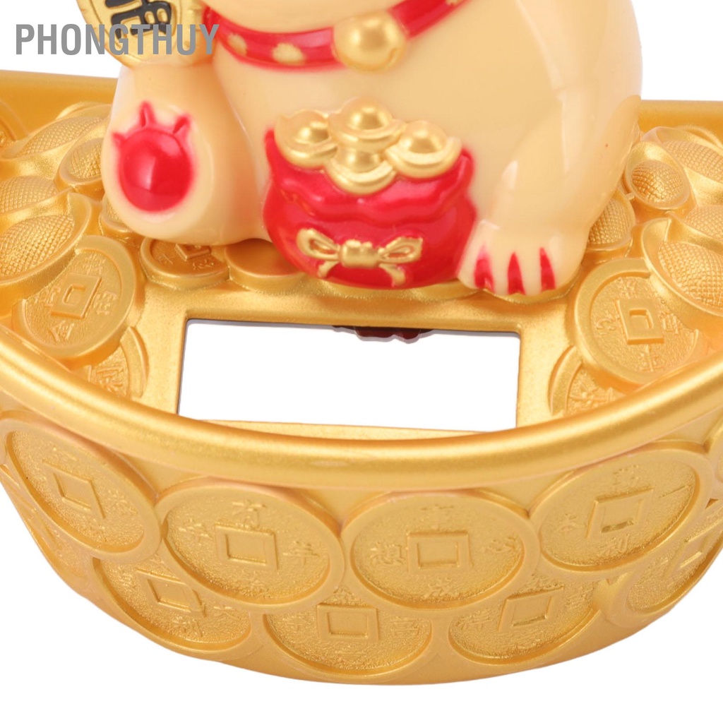 Mèo Thần Tài Vẫy Tay Năng Lượng Mặt Trời May Mắn Chiêu Tài Trang Trí Nhà cửa / Xe Hơi