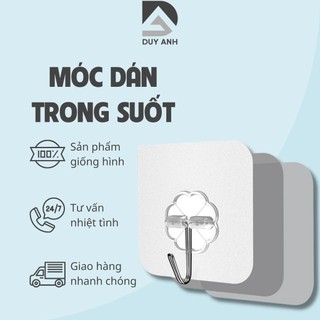 Móc Dán Tường Siêu Dính Trong Suốt Chịu Lực Tốt Treo Tường Chắc Chắn 6*6 cm - Móc Dán Tường Treo Quần Áo Chịu Lực