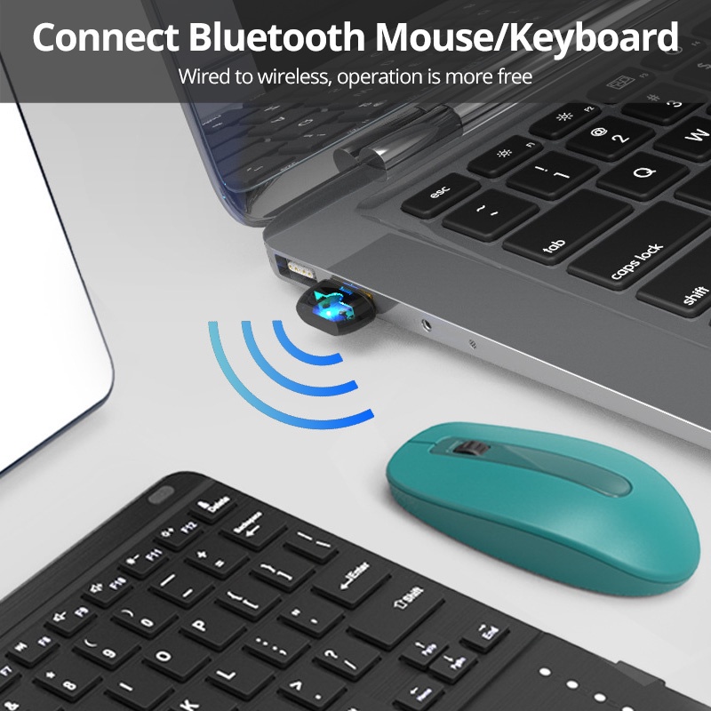 Bộ chuyển đổi ANKNDO dạng USB Dongle 5.0 cho máy tính bàn/Laptop thu phát sóng bluetooth