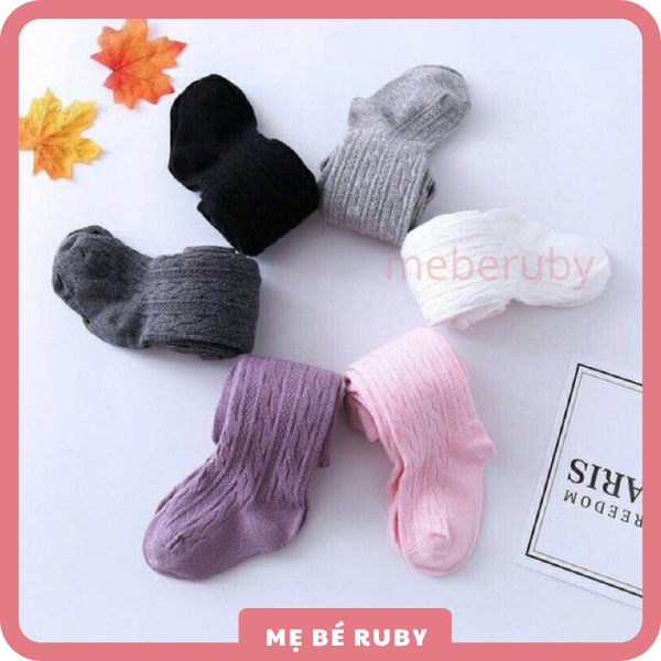 Quần tất len gân có bàn cho bé quần tất cho bé xuất Hàn từ 3 tháng đến 6 tuổi
