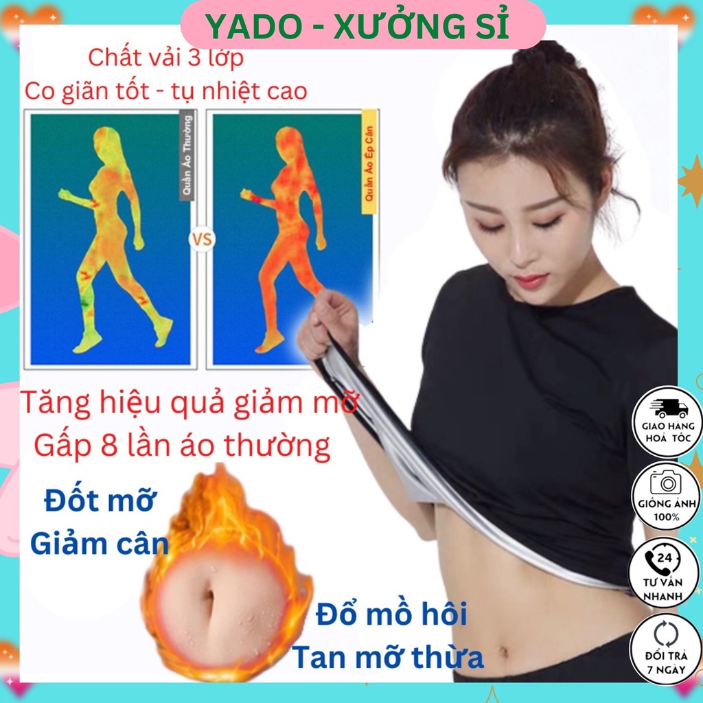 Áo tan mỡ bụng YADO, sinh nhiệt, đổ mồ hôi, ép giảm cân nhanh, tráng nano bạc Nhật Bản - Hàng chính hãng AU02