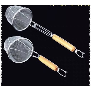 Dụng cụ trần bún, sóc phở inox dạng lưới cán gỗ