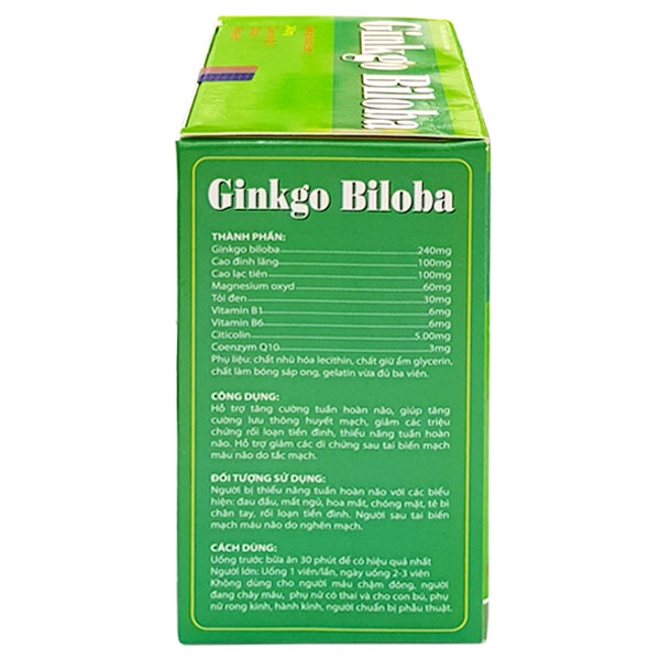 Viên uống bổ não GINKGO BILOBA - tăng cường tuần hoàn máu não