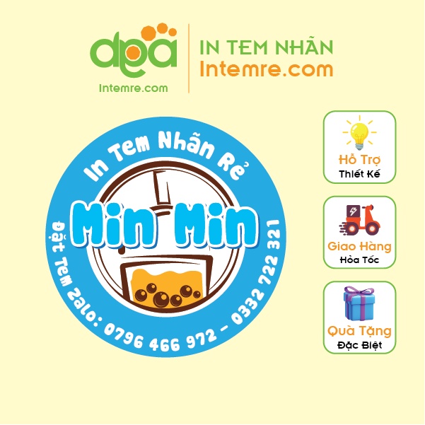 Combo In 1000 Tem Nhãn Giấy Decal Dán Intemre.com Thiết Kế Theo Yêu Cầu Kt: 3cm