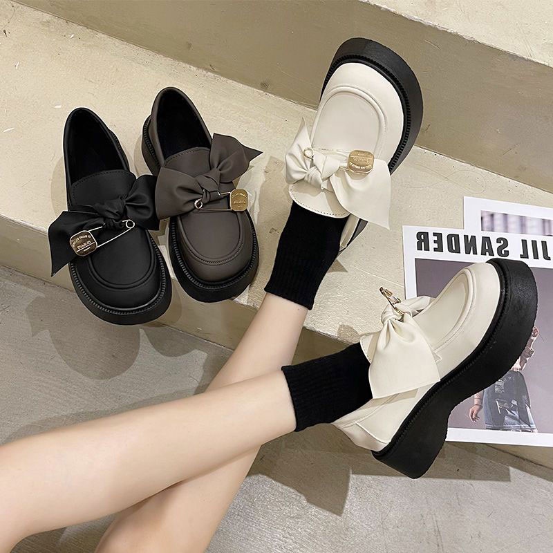 One Giày Da Thắt Nơ Phong Cách Anh Quốc Cổ Điển Dành Cho Nữ