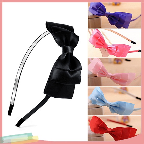 Băng đô cài tóc gắn nơ trang trí xinh xắn cho nữ