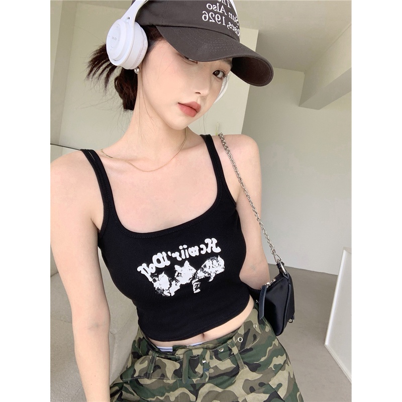 NRVP Áo Tank Top Đơn Co Giãn Phong Cách Hàn Quốc Với Đệm Lót