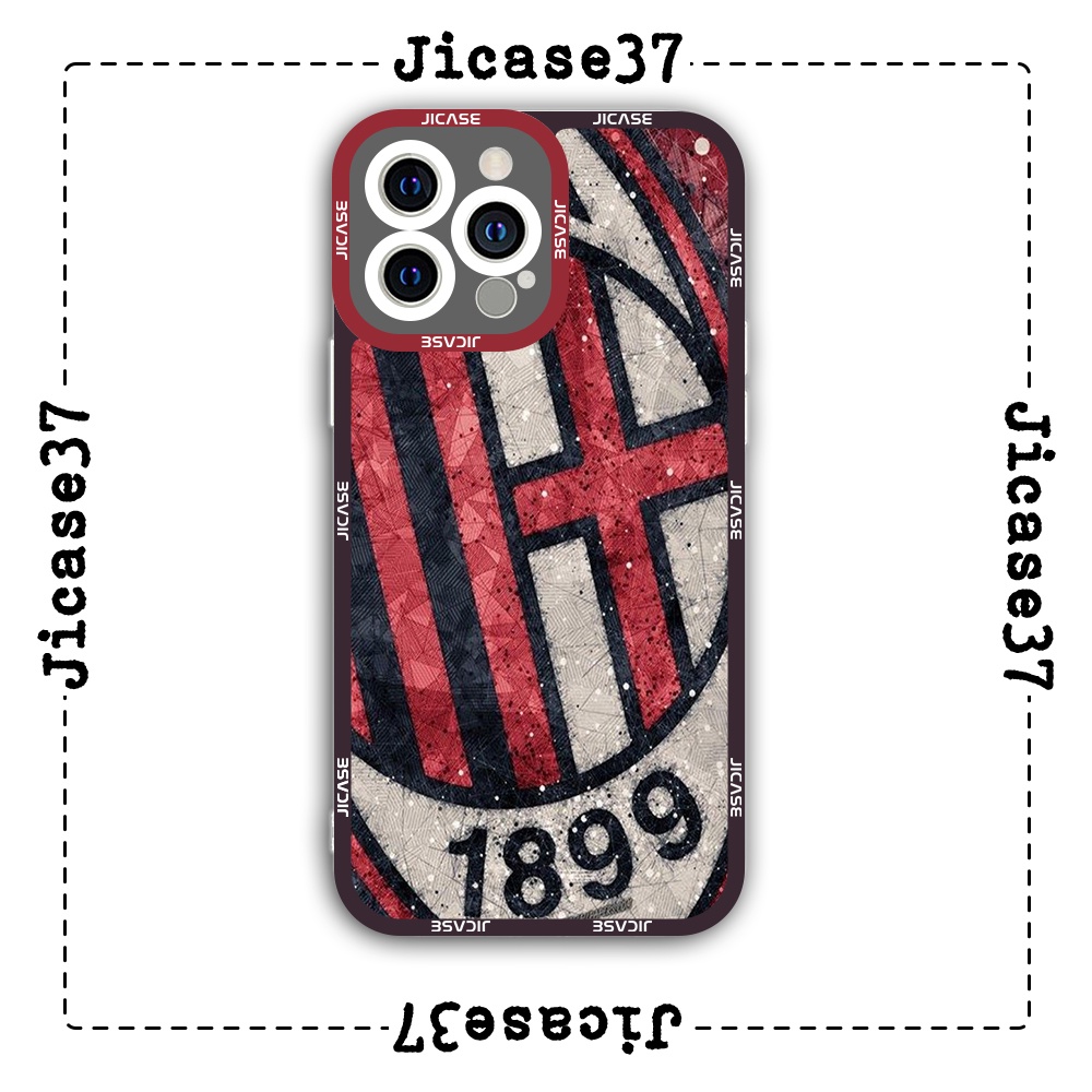 Ốp lưng iphone cạnh vuông Jicase logo ac milan 6plus/6s/6splus/7/7plus/8/8plus/x/xs/11/12/pro/max/plus/promax