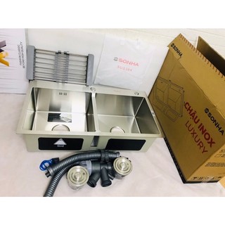 Chậu rửa bát Luxury Sơn Hà HM.X.2C.82.2.3 Inox 304, bảo hành 2 năm