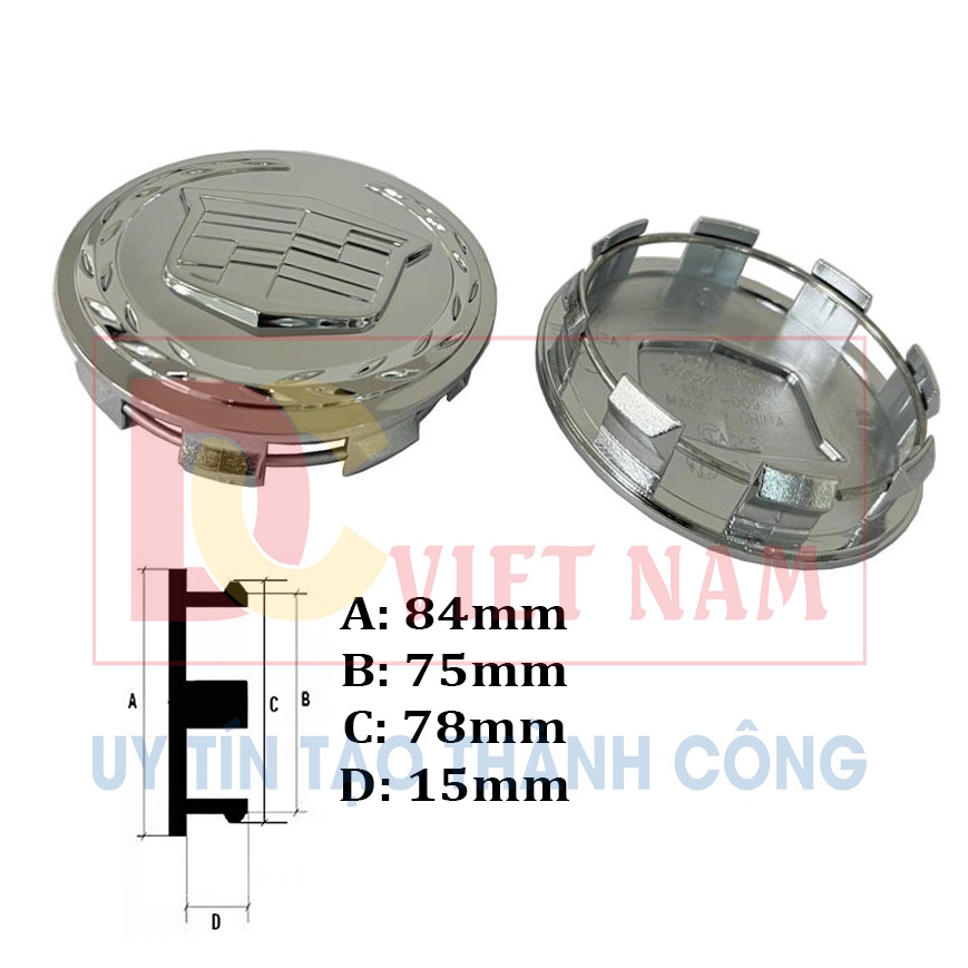 Logo chụp mâm, ốp lazang bánh xe ô tô Cadillac Escalade KDLK-009