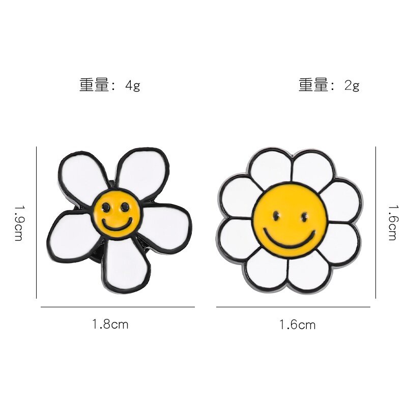 Huy Hiệu Cài Áo Hình Hoa Hướng Dương Mặt Cười Hoạt Hình 5 Kiểu Dễ Thương