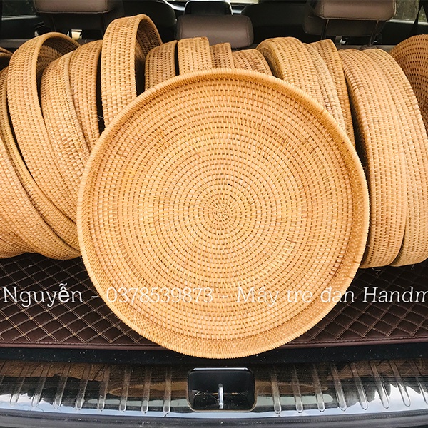 Mâm Mây Tre Đan, Kích Thước Đường Kính 40,50,55,60, Độ Dày 1cm, Chiều Cao 4.5cm-6cm