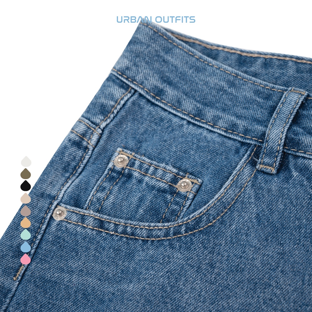 Quần Short Jean Nữ QJR105 Eo 60-70 URBAN OUTFITS Dáng Regular Chất Vải Denim Wash Kỹ Không Loang Màu