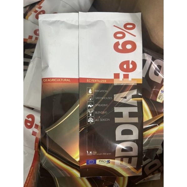 Chelate EDDHA Fe6% -vi lượng sắt chelate EDDHA- combo 2 túi 200gram