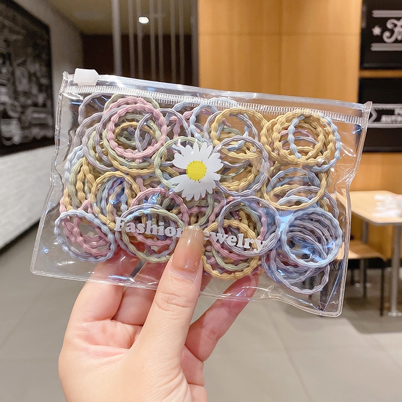 Set 100 Dây Cột Tóc Thời Trang Hàn Quốc Cho Bé Gái