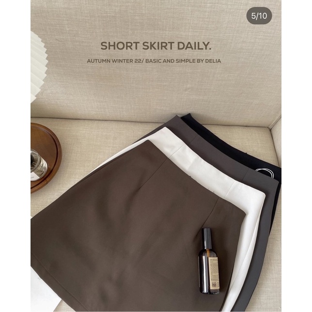 2302 CHÂN VÁY CHỮ A NGẮN TRƠN