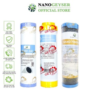 Bộ 3 lõi lọc nước 123 dùng cho các dòng máy nano, lõi pp.2in1.gac, cation, nano fiber 4in1 nano geyser