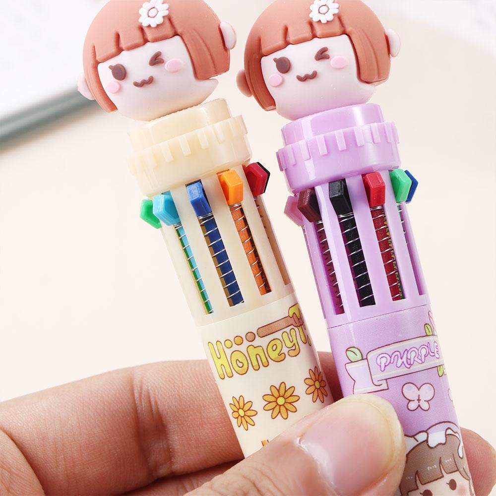 Bút Bi Nhiều Màu Sắc Họa Tiết Trái Tim Xinh Xắn