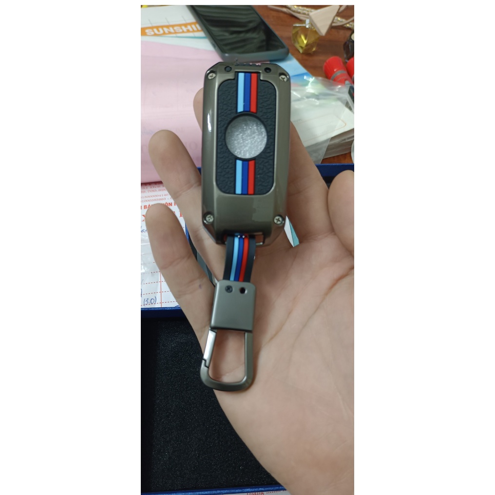 Bao da chìa khoá da thật đính logo nổi dành cho Suzuki XL7, Ertiga