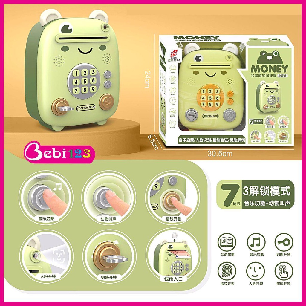 Két sắt Mini có Khoá hình Ếch Xanh cho bé