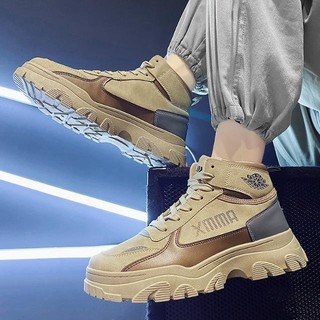 Giày boot nam màu nâu cát mix gn410