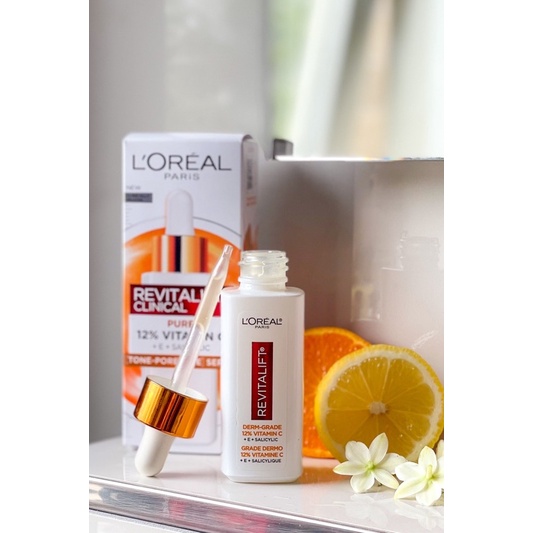 Serum Loreal giảm thâm nám-L'Oreal Paris Revitalift Derm Intensives 12% Pure Vitamin C + E + Salicylic Acid Serum