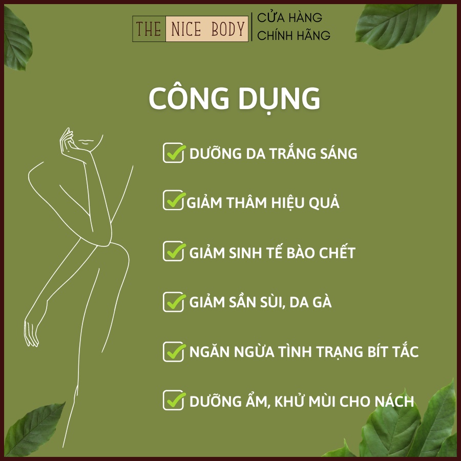 Kem Giảm Thâm Nách, Mông, Đầu Gối, Vùng Kín Chứa Alpha Arbutin, Kojic Acid Và Panthenol, Khử Mùi Hôi, Mờ Thâm, Làm Trắng