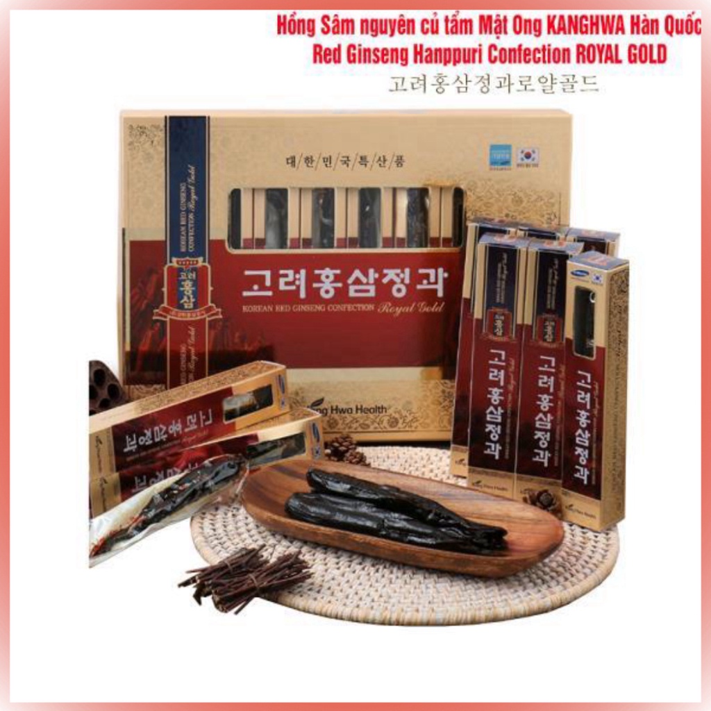 Hồng sâm nguyên củ tẩm mật ong Kanghwa hàn quốc chính hãng hộp 300g x 8 củ [KOREAN]