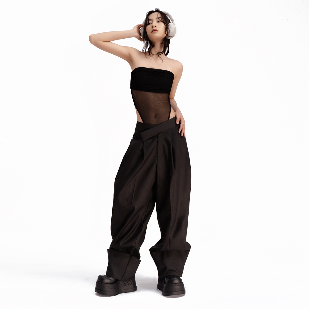 Quần Eo Chéo Trousers Xắn Gấu Xám BunnyHill SSTAB15