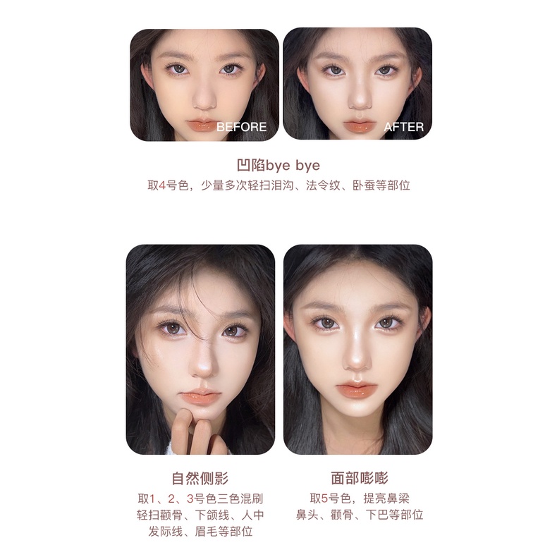 Phấn Bắt Sáng + Phấn Mắt + Tạo Khối Hoa Trang Điểm
