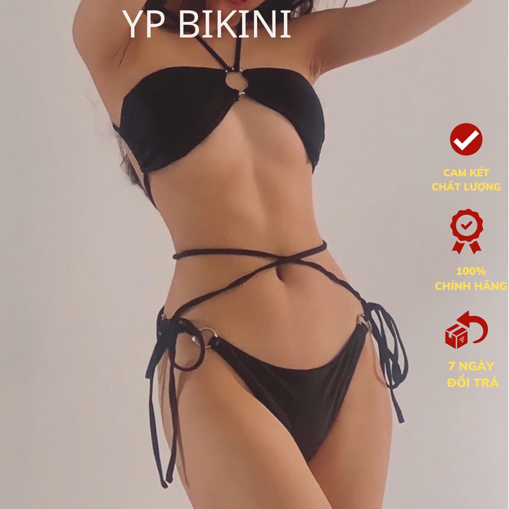 BIKINI 2  mảnh khoen trước ngực dây dài quấn khoe lưng trần sexy
