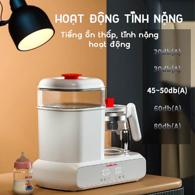 Máy tiệt trùng bình sữa kết hợp máy hâm sữa và máy đun nước pha sữa cho bé MISUTA-MDXT-19001 tích hợp sấy khô