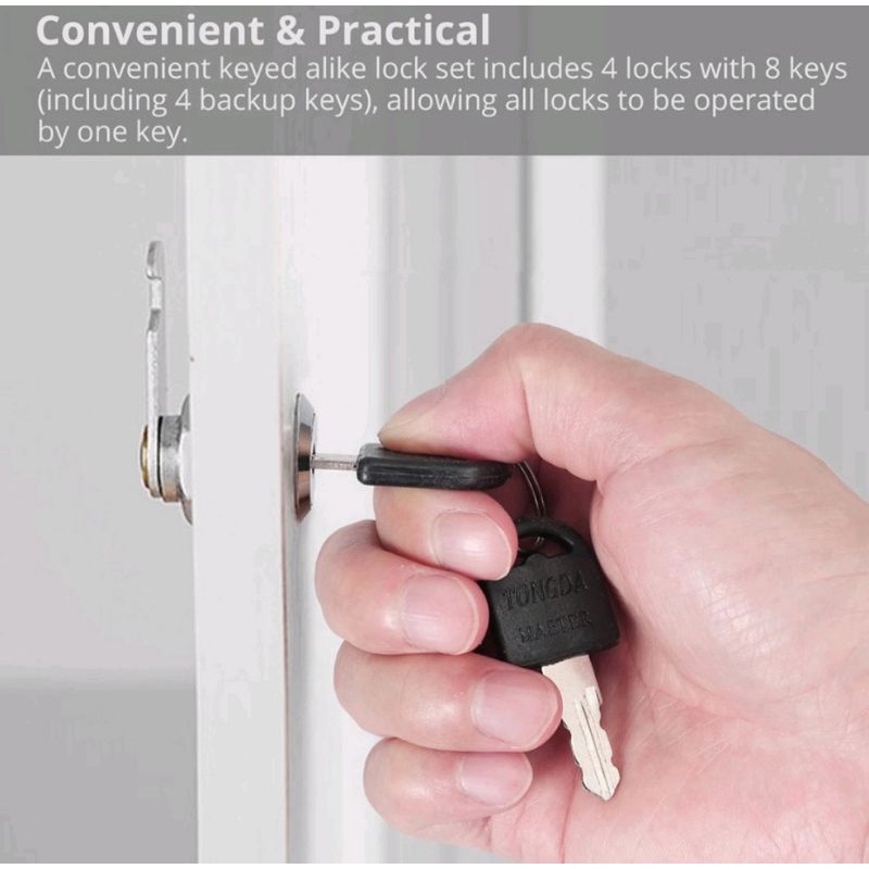 Ổ khóa tủ chén/hộp thư 16mm 20mm 25mm 30mm kèm 2 chìa khóa chuyên dụng