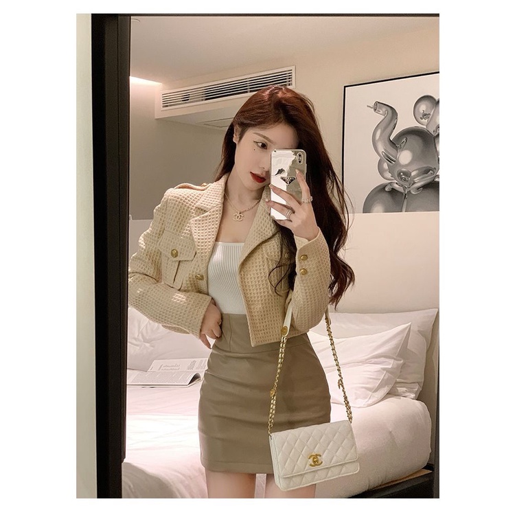 Set Áo Khoác Cardigan Dài Tay Và Chân Váy Phong Cách Thanh Lịch Dành Cho Nữ