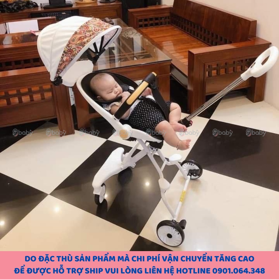 [XẢ KHO GIÁ SỐC - HÀNG MỚI] Xe đẩy 2 chiều gấp gọn cho bé nằm, ngồi tặng kèm đệm M8