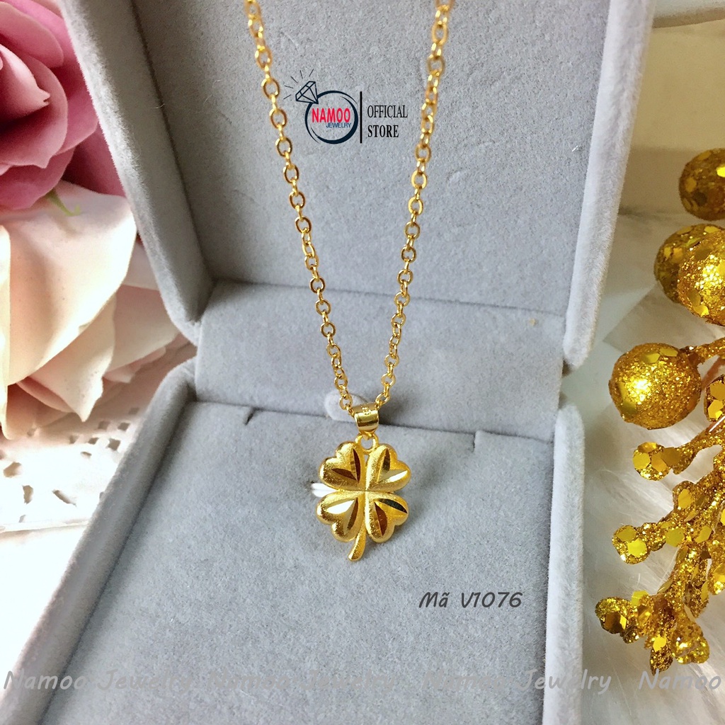 Dây Chuyền V1076 Kiểu Dáng Cỏ 4 Lá trẻ Trung Năng Động Cho Nữ Giới Namoo Jerwelry