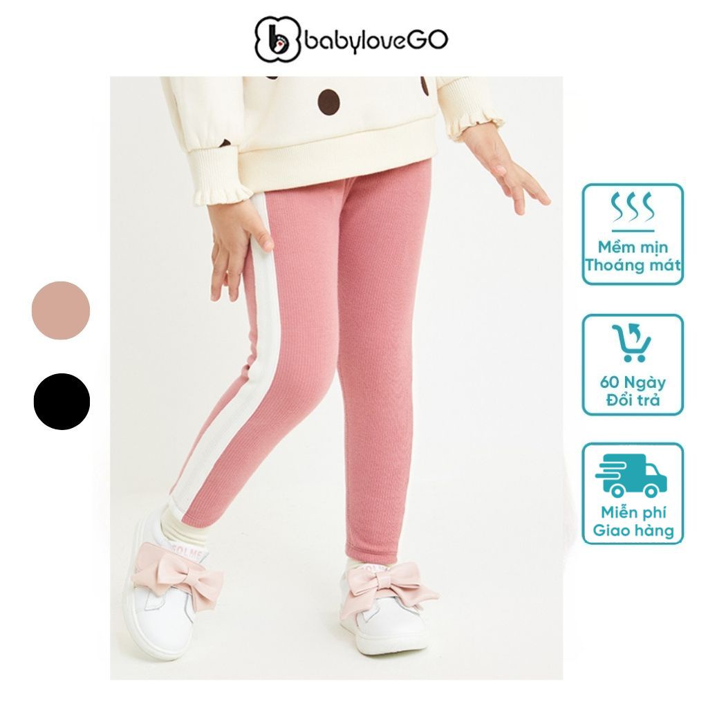 Quần legging bé gái BabyloveGO, quần dài cho bé gái chất thun tăm size 10-30kg