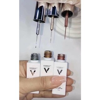Gel vẽ cọ nét metan vinimay chai 10ml vàng bạc hồng