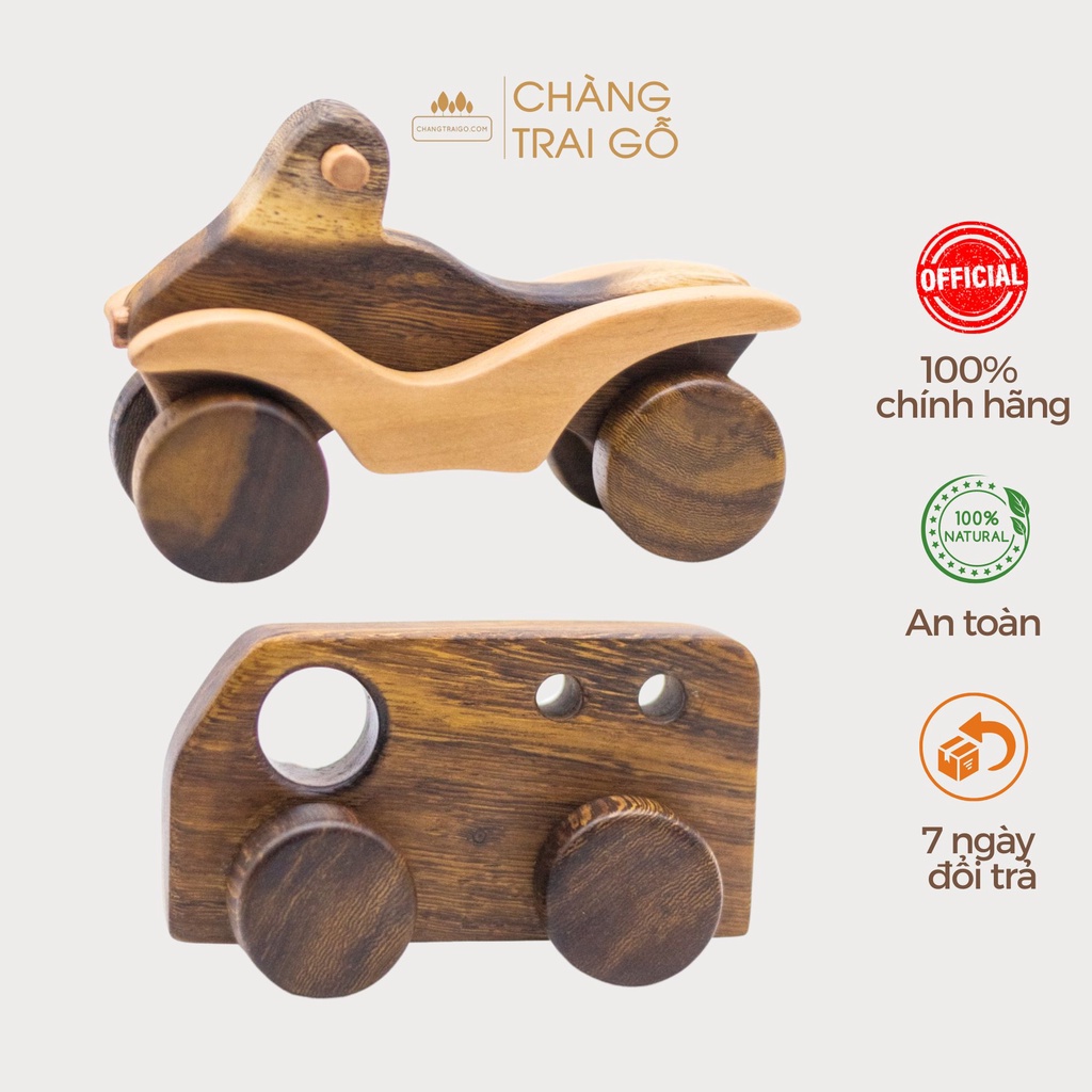 Set Bus Motor Mini Đồ Chơi Gỗ Cho Trẻ Xe Bus Chàng Trai Gỗ