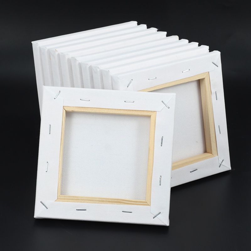 Set 10 Tấm Vải Bạt Acrylic + Cotton Trắng Mini 15cm Vẽ Tranh Sơn Dầu Nghệ Thuật