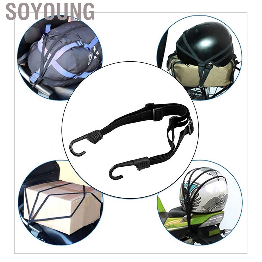 Soyoung Motorcycle Luggage Rope Retractable Universal Helmet Hook Elastic for Bicycle Motorbike