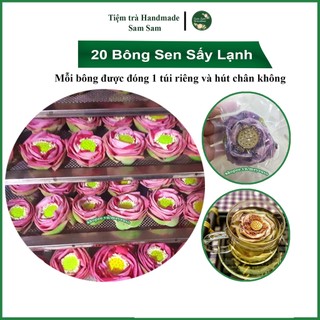 10 bông Trà hoa sen trắng quan âm, sen hồng sấy lạnh nguyên bông