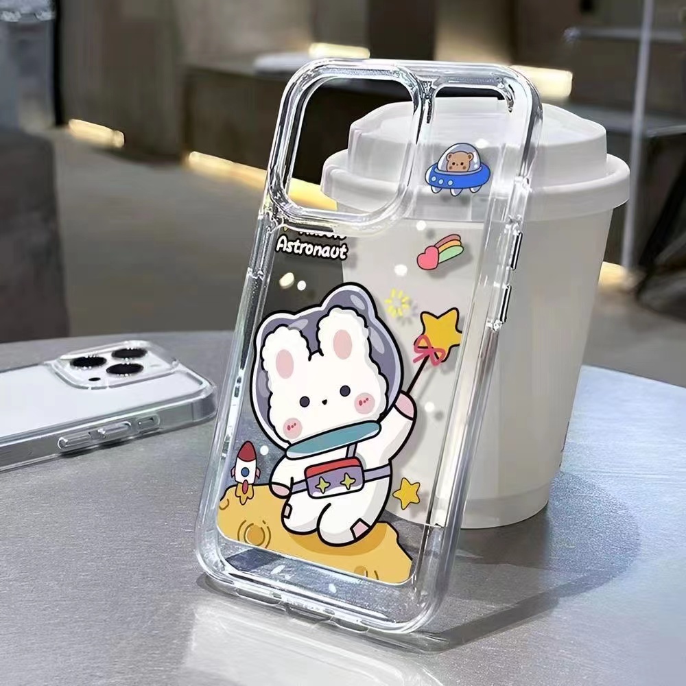 Ốp Điện Thoại TPU Mềm Trong Suốt Chống Sốc In Hình Thỏ Dễ Thương Cho IPhone 14 13 11 12 Pro Max X XR XS 7 8 6 6S Plus