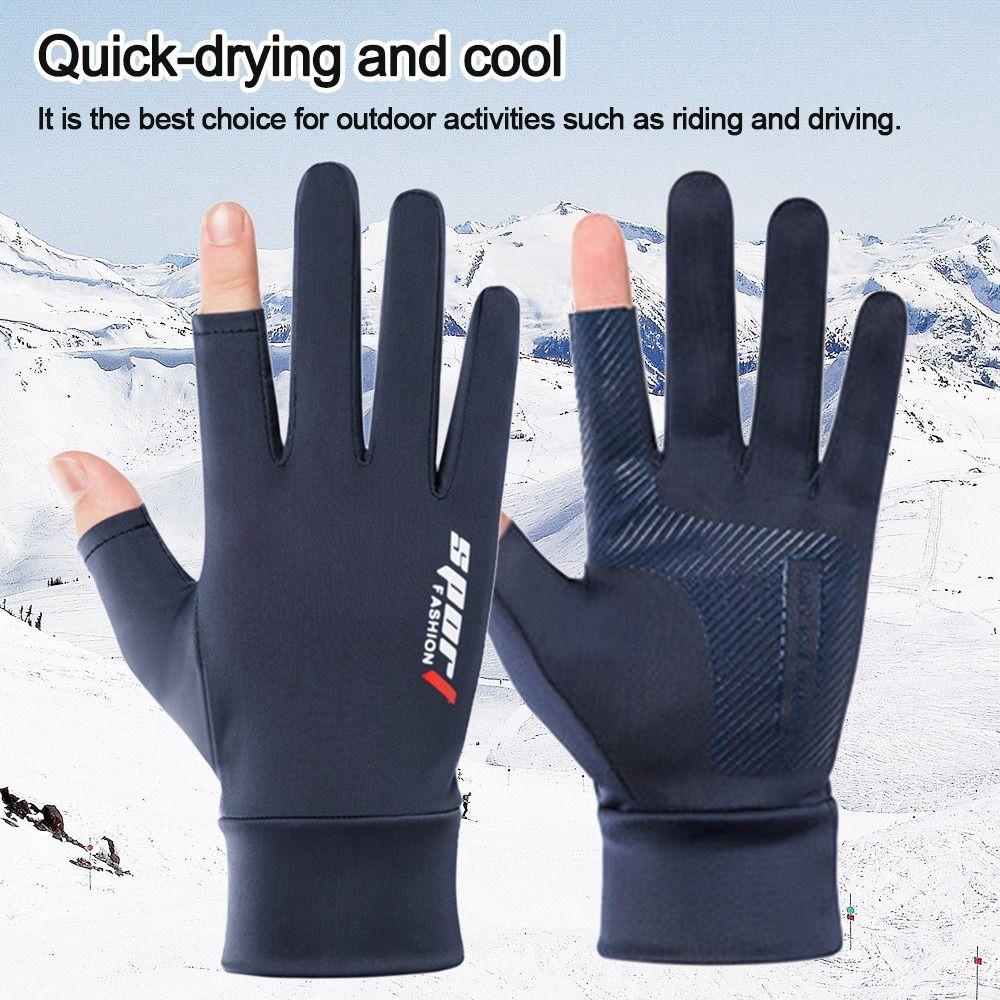 PATH 1 Đôi Găng Tay Chống Nắng Bằng Lụa Lạnh Thoải Mái Thời Trang Dùng Khi Đạp Xe / Chơi Thể Thao